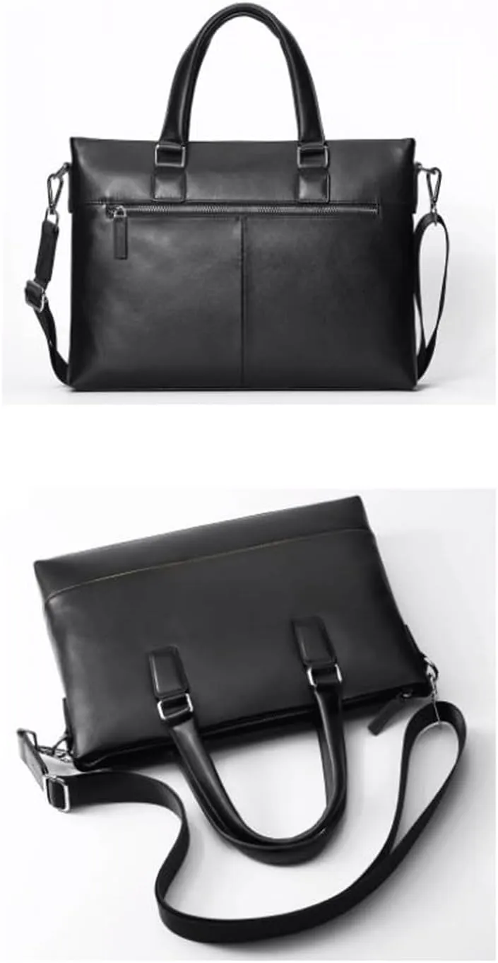 15Inch Genuine Leather Laptop Bags Mens Handbags Business Briefcases Carrying Cases Messenger Shoulder Bags