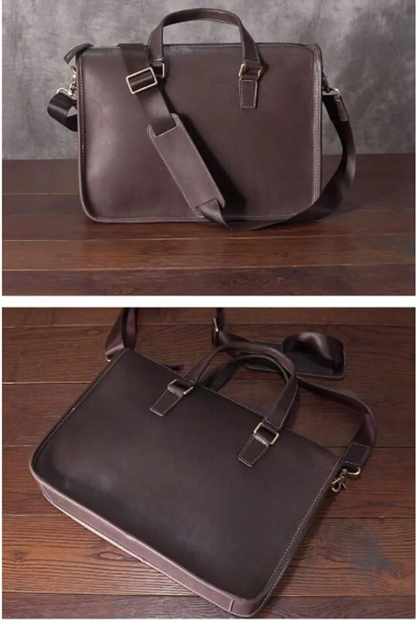 15Inch Mens Handbags Briefcases Shoulder Bags Casual Daypacks Genuine Leather Laptop Bags Messenger Bags