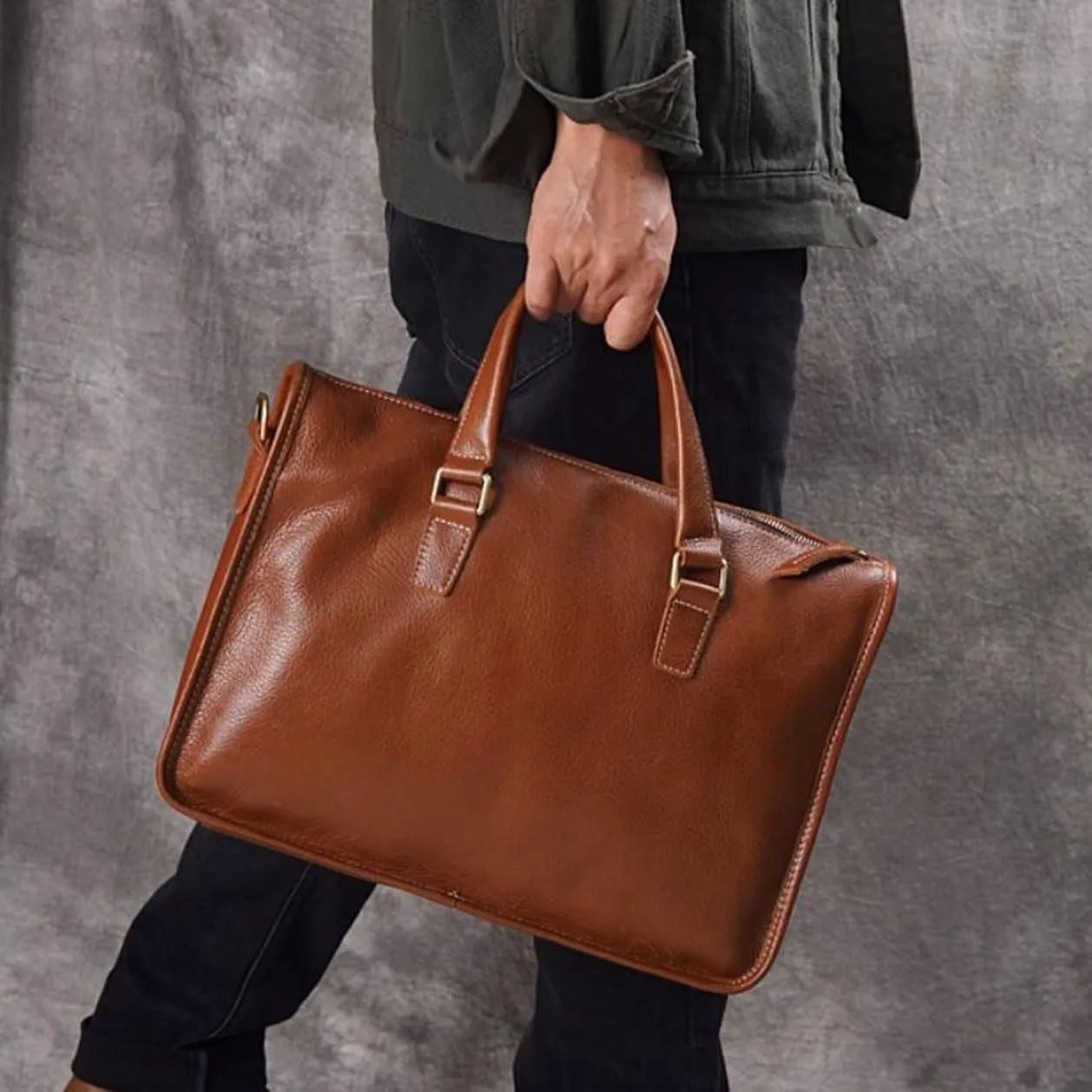 15Inch Mens Handbags Briefcases Shoulder Bags Casual Daypacks Genuine Leather Laptop Bags Messenger Bags