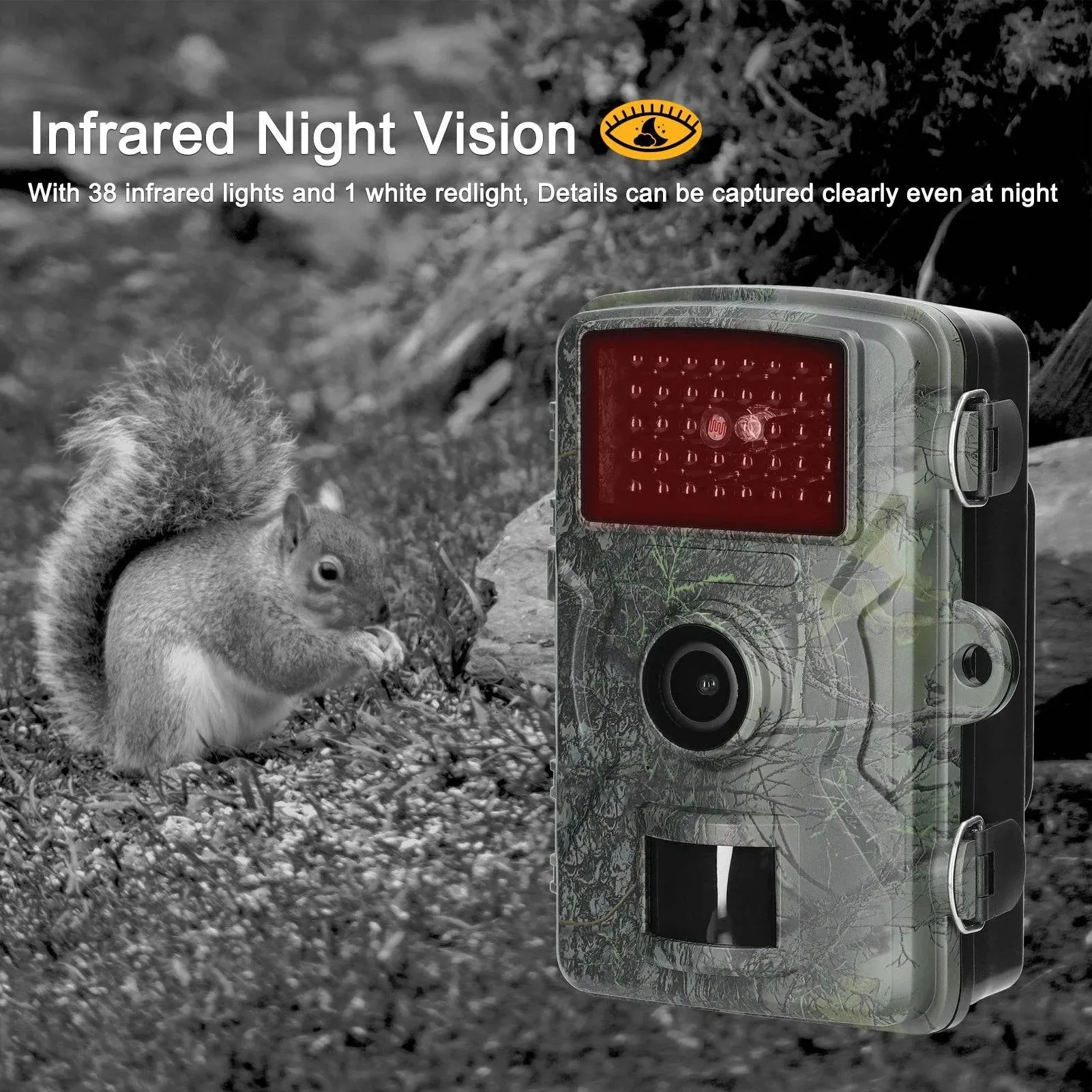 16MP 1080P Portable Taking Trail Camera Outdoor Huntings Animal Observation Monitoring Camera Photo Video Taking IP66 Waterproof