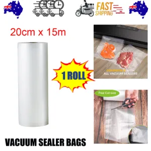 1ROLL 20CM Vacuum Sealer Bags Rolls | Vacuum Food Saver | Storage Seal | 15M