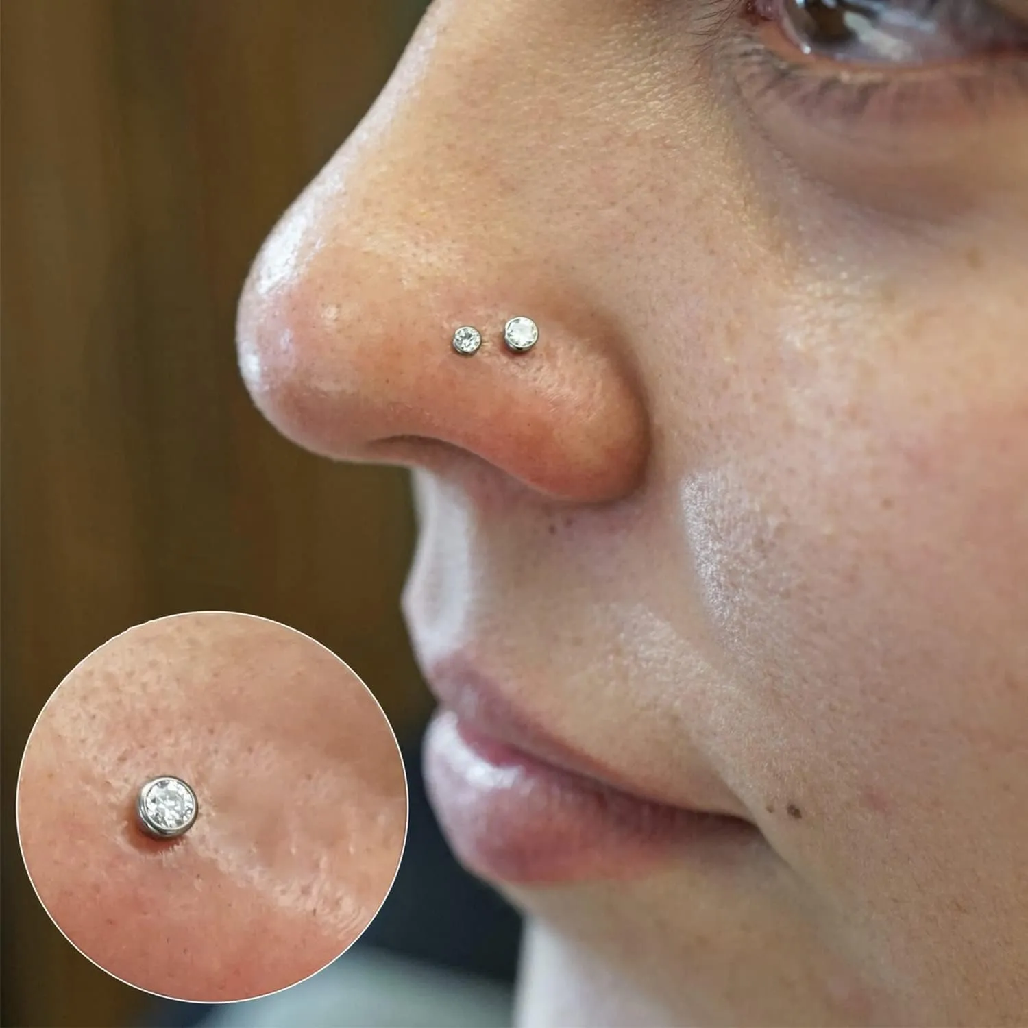 20G Gold Nose Rings Studs: Surgical Steel L Shaped Nose Studs Hypoallergenic Corkscrew Nose Rings Tiny CZ Bone Zircon nose stud set for Women Men (12Pcs)