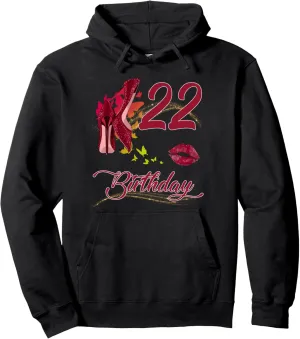22th Birthday Butterflies High Heels Pullover Hoodie