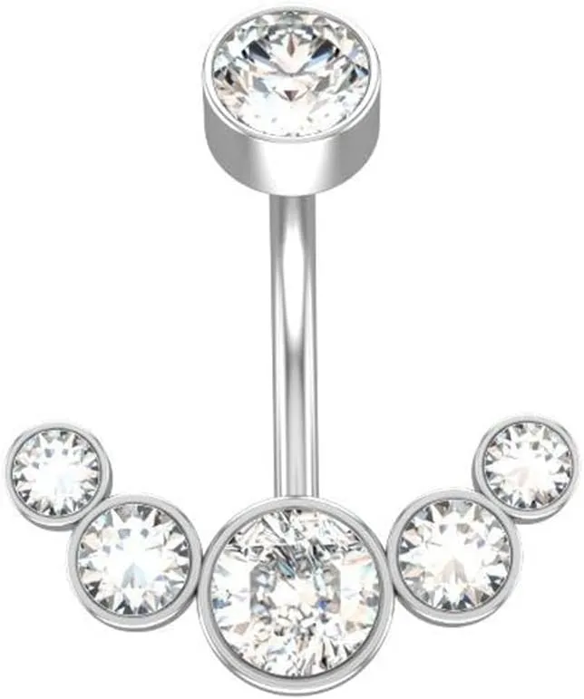2Pc Sexy Belly Ring Rose Gold Black Surgical Steel Women Crystal Belly Button Piercing Zircon Navel Piercing Bar Jewelry (Metal Color : 1)