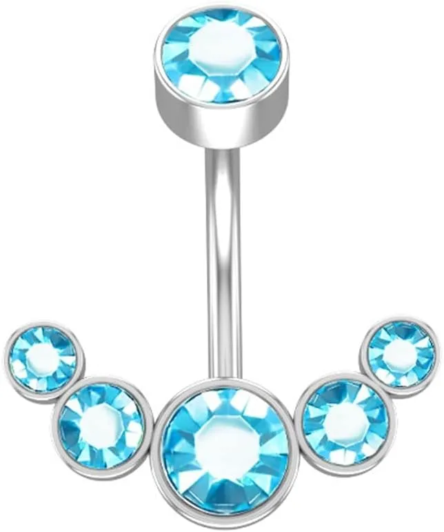 2Pc Sexy Belly Ring Rose Gold Black Surgical Steel Women Crystal Belly Button Piercing Zircon Navel Piercing Bar Jewelry (Metal Color : 1)