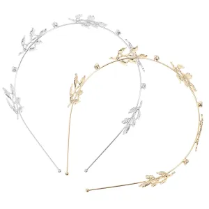 2pcs Leaf Headband Unique Hair Hoops Leaf Hair Hoops Hair Hoops for Women Lady Headdress Wedding Headdress Girls Hairbands Girl Hair Hoops Fashion Headband Bride Accessory