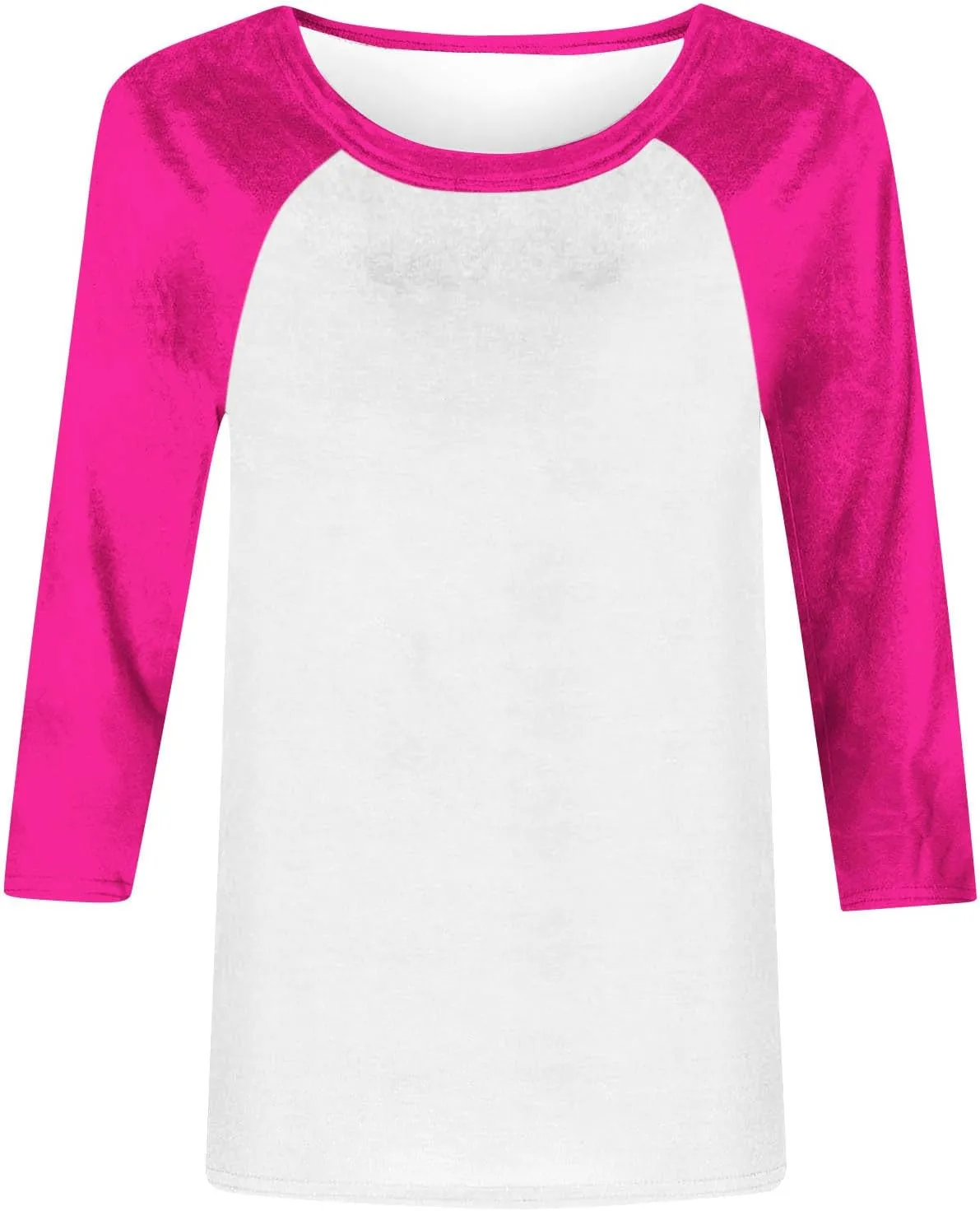 3/4 Length Sleeve Womens Baseball Jersey Tops Green and White Raglan Tshirt Three Quarter Sleeve Casual Style Tees