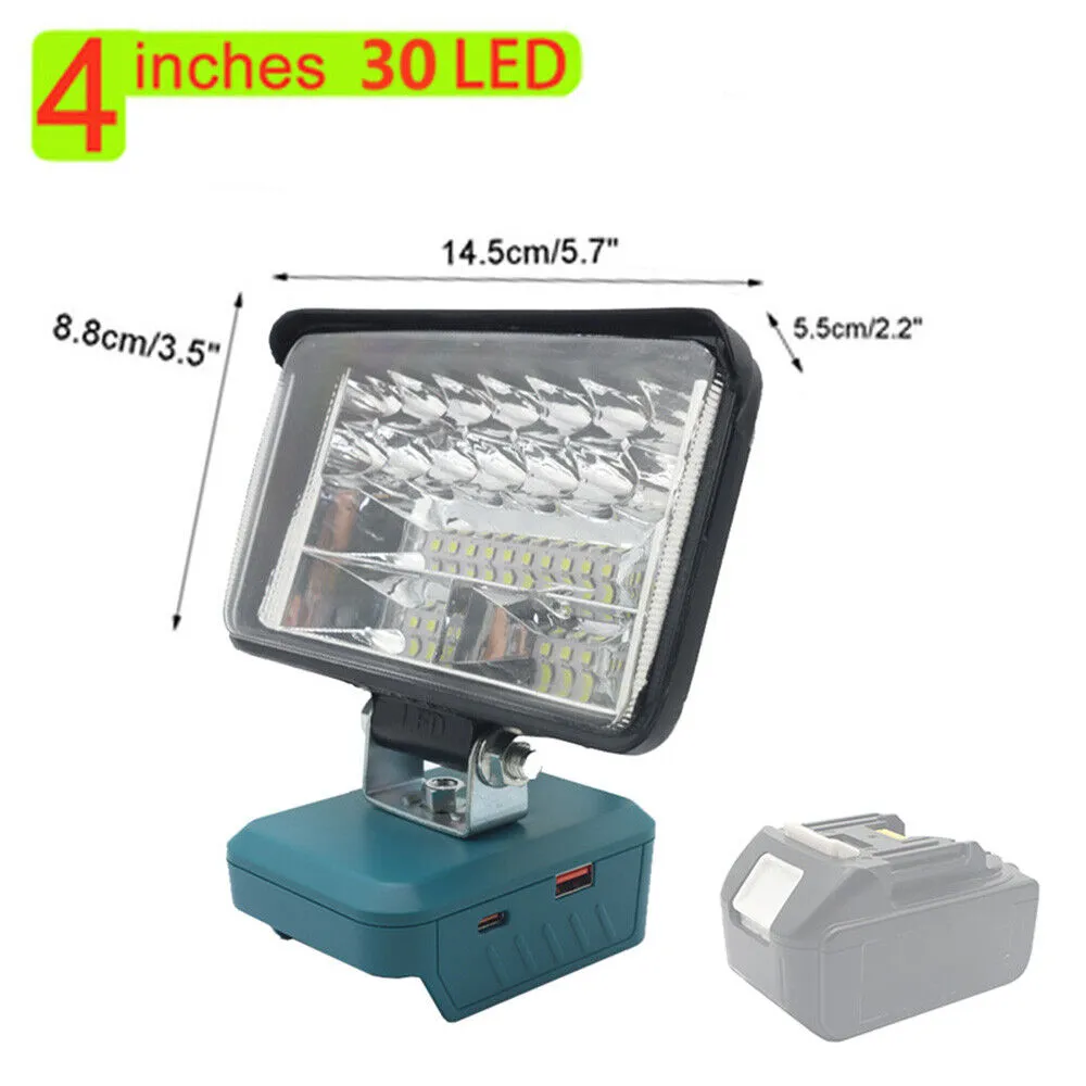 4inch For Makita Battery 18V Li-Ion | LED Work Light | Workshop Flashlights | Torch | Camping