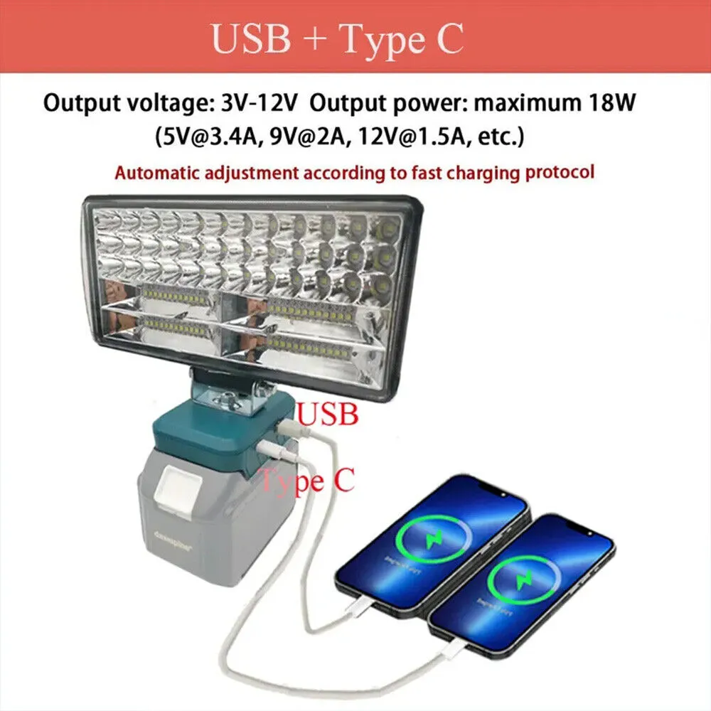 4inch For Makita Battery 18V Li-Ion | LED Work Light | Workshop Flashlights | Torch | Camping