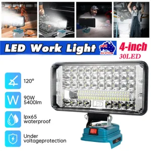 4inch For Makita Battery 18V Li-Ion | LED Work Light | Workshop Flashlights | Torch | Camping