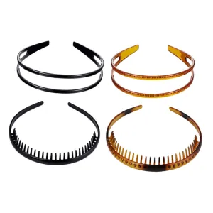 4pcs Bulk Hairbands Buckles Shark Tooth Headband Running Headband Clips Hair Hoops for Women