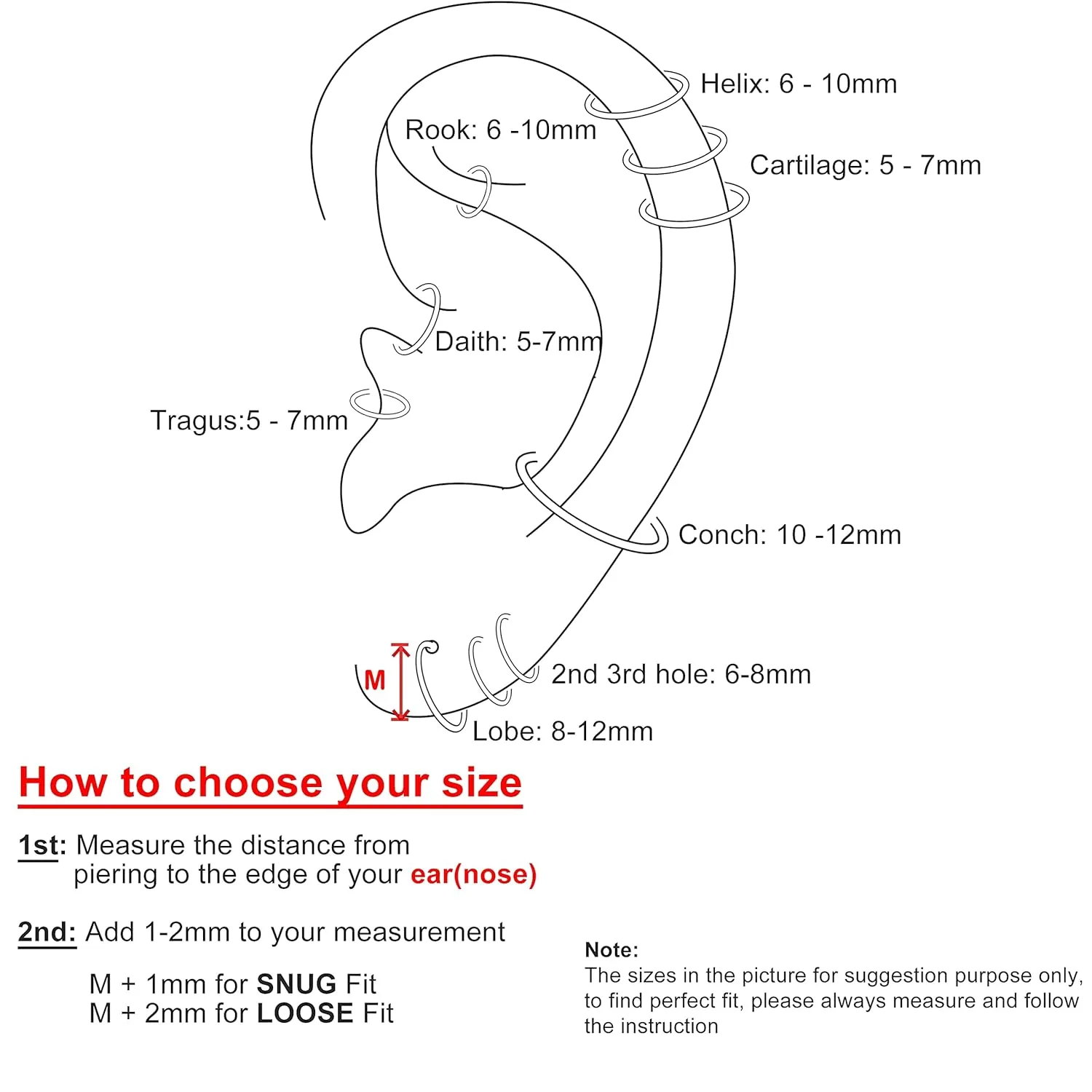 6mm Ultra Thin Tiny Hoops for Cartilage Piercing, Tragus Hoops, Helix Hoops,Sterling Silver Nose Ring Hoop 24g