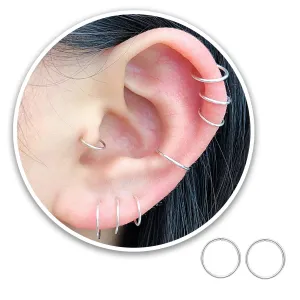 6mm Ultra Thin Tiny Hoops for Cartilage Piercing, Tragus Hoops, Helix Hoops,Sterling Silver Nose Ring Hoop 24g