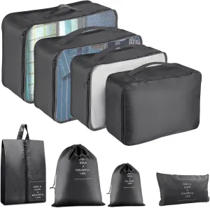 8 Set Packing Cubes for Suitcases, Compression Luggage Organizer for Travel Essentials, Large Mesh Packing Cubes