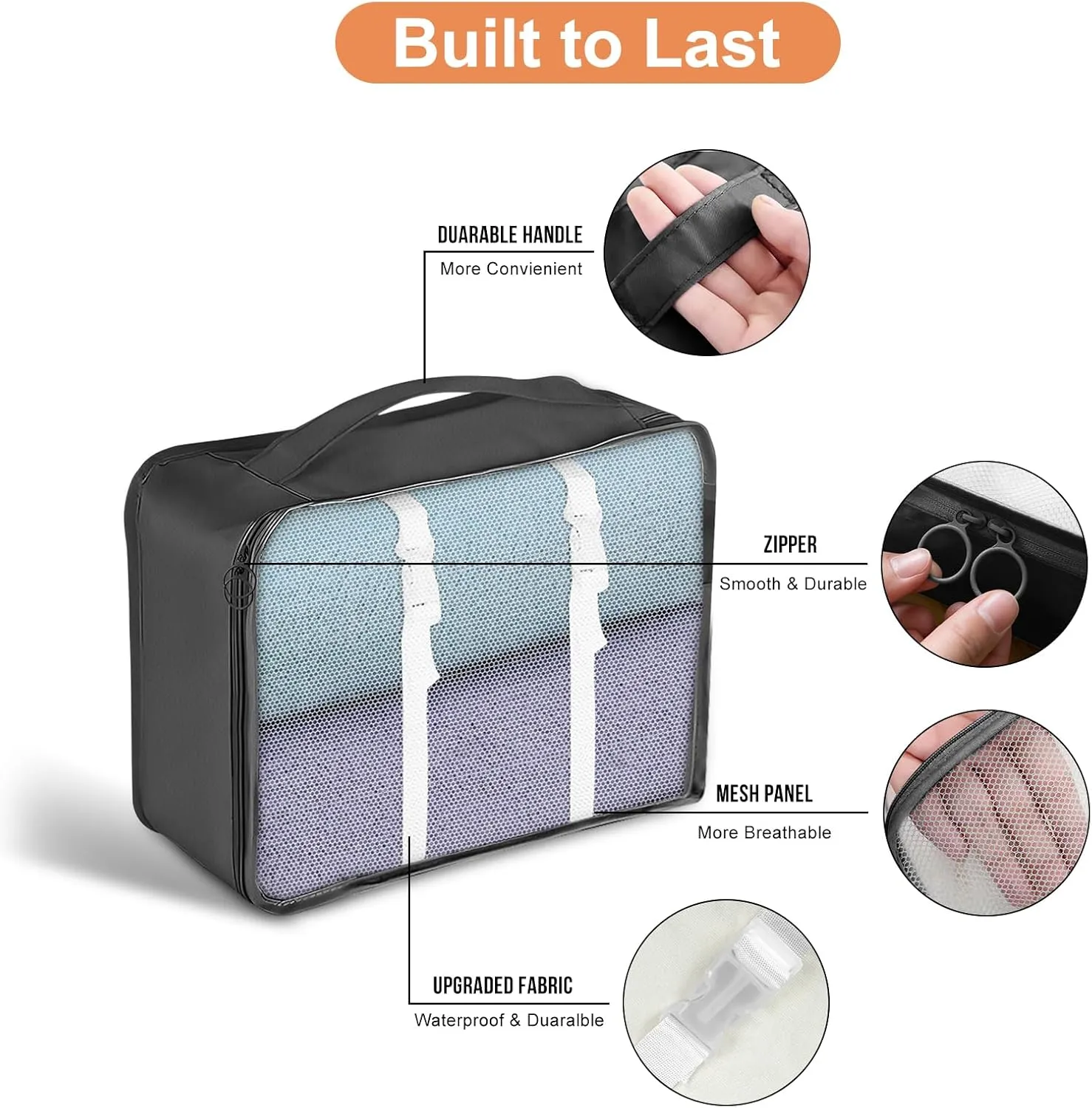 8 Set Packing Cubes for Suitcases, Compression Luggage Organizer for Travel Essentials, Large Mesh Packing Cubes