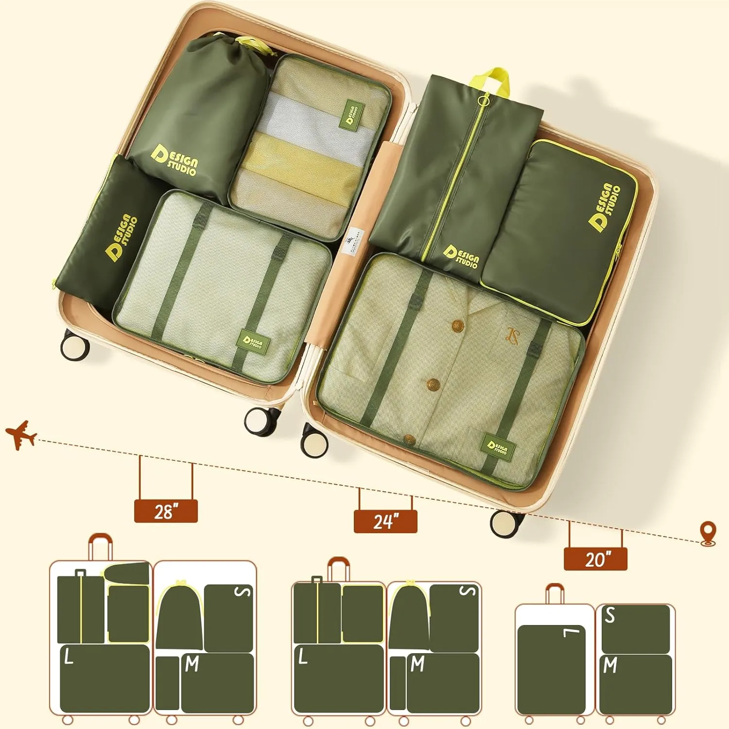 8 Set Packing Cubes for Travel Suitcase Organizer Bags Luggage Packing Cubes Set Travel Essentials Accessories Gifts for Women