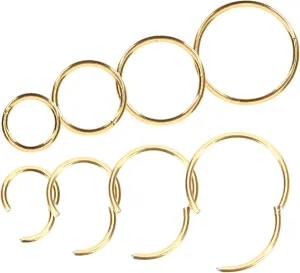 8Pcs Nose Rings Hoops Spiral Design Piercing Jewelry for Women Smooth Finish Easy to Wear Fashion Accessories