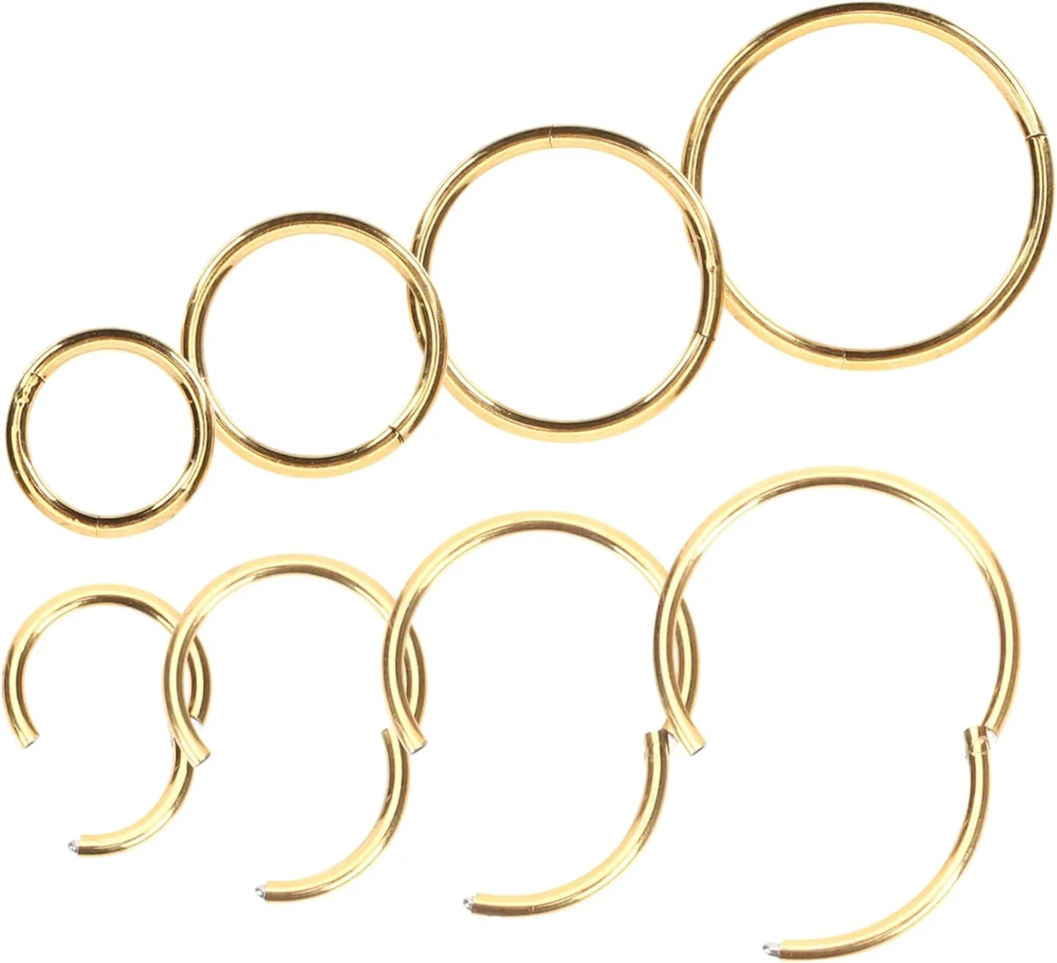 8Pcs Nose Rings Hoops Spiral Design Piercing Jewelry for Women Smooth Finish Easy to Wear Fashion Accessories
