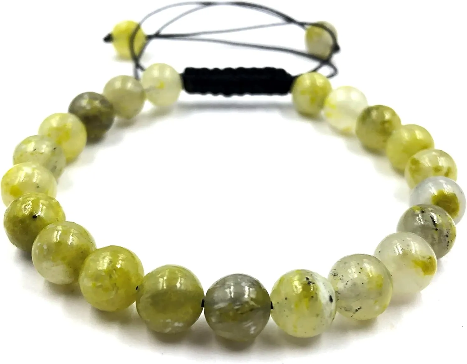 AAA SERPENTINE A Natural Healing Power Gemstone Crystal Beads Unisex Adjustable Macrame Bracelets 8mm