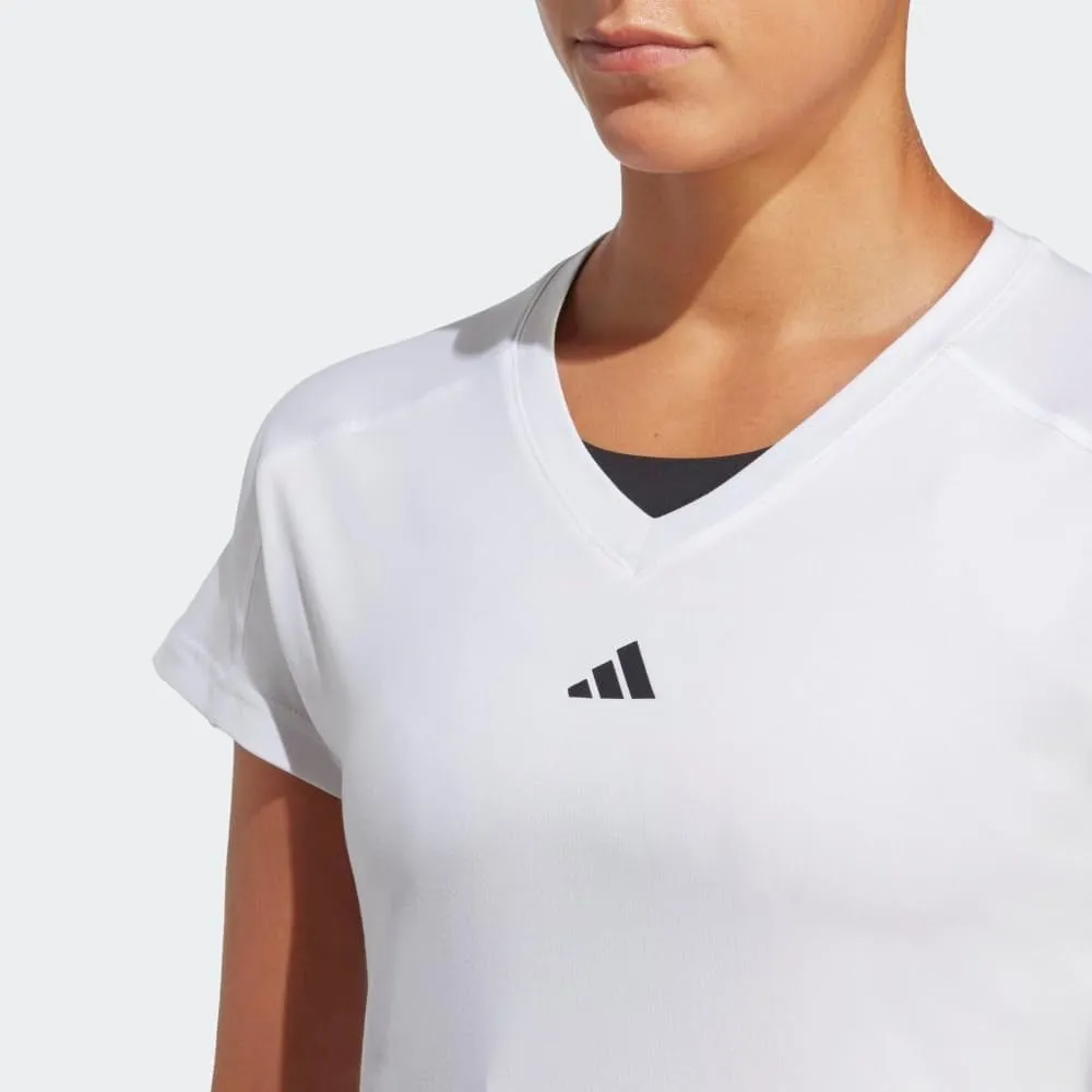 adidas Women's Training Essentials Minimal Branding V-Neck T-Shirt