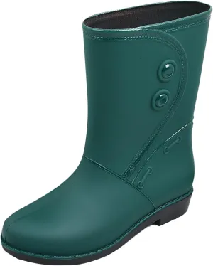 AMDBEL Womens Rain Boots Short, Rain Boots for Women and Waterproof Garden Shoes, Anti-Slipping Knee-high Rubber Boots for Ladies with Comfortable Insoles