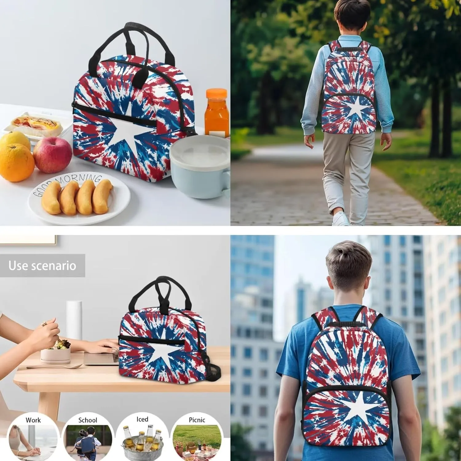 American Flag Girls Boys Backpack for Elementary Stars Kids School Bookbag Set Cute Backpacks for Girls Water Resistant