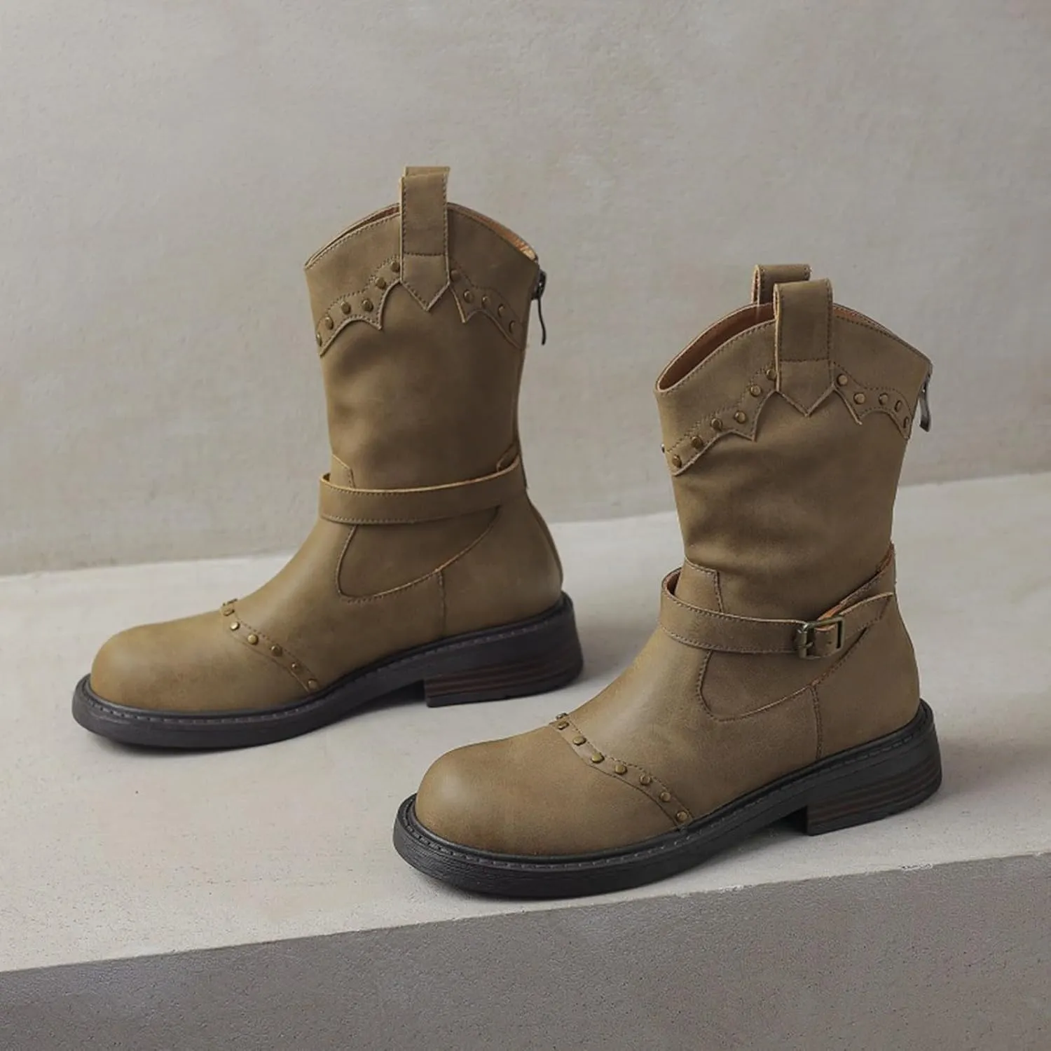 Ankle Boots for Men Women Booties Ankle White Boots Point Toe Boots for Women Womens Western Ankle Cowboy Boots Cutout Block Heel Booties Brown Short Ankle Western Cowboy Boots for Women
