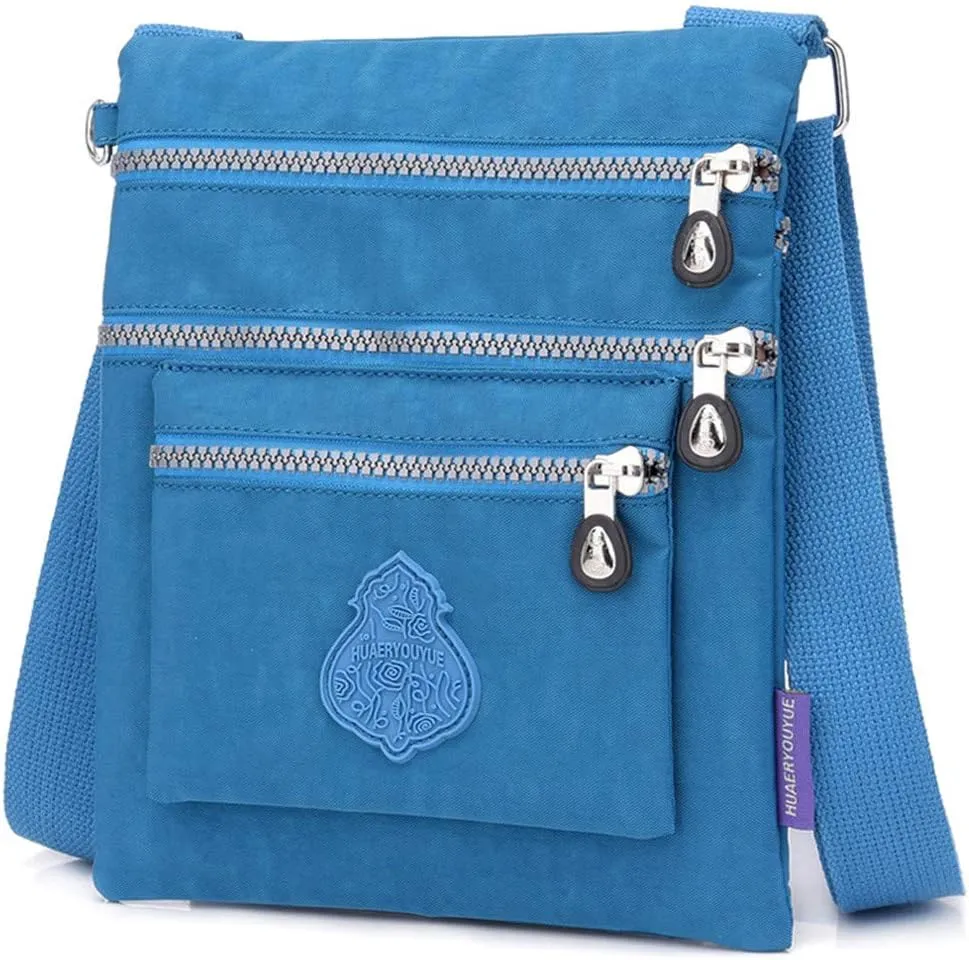 Anti Theft Crossbody Bags for Women Waterproof Nylon Crossbody Bags for Woman Trendy Temperament Clutch Purse(Blue)