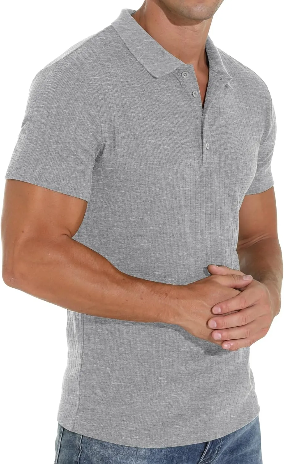 Askdeer Men's Polo Shirts Long/Short Sleeve Slim Fit Casual Shirts Classic Stretch Polo T Shirt Golf Shirts
