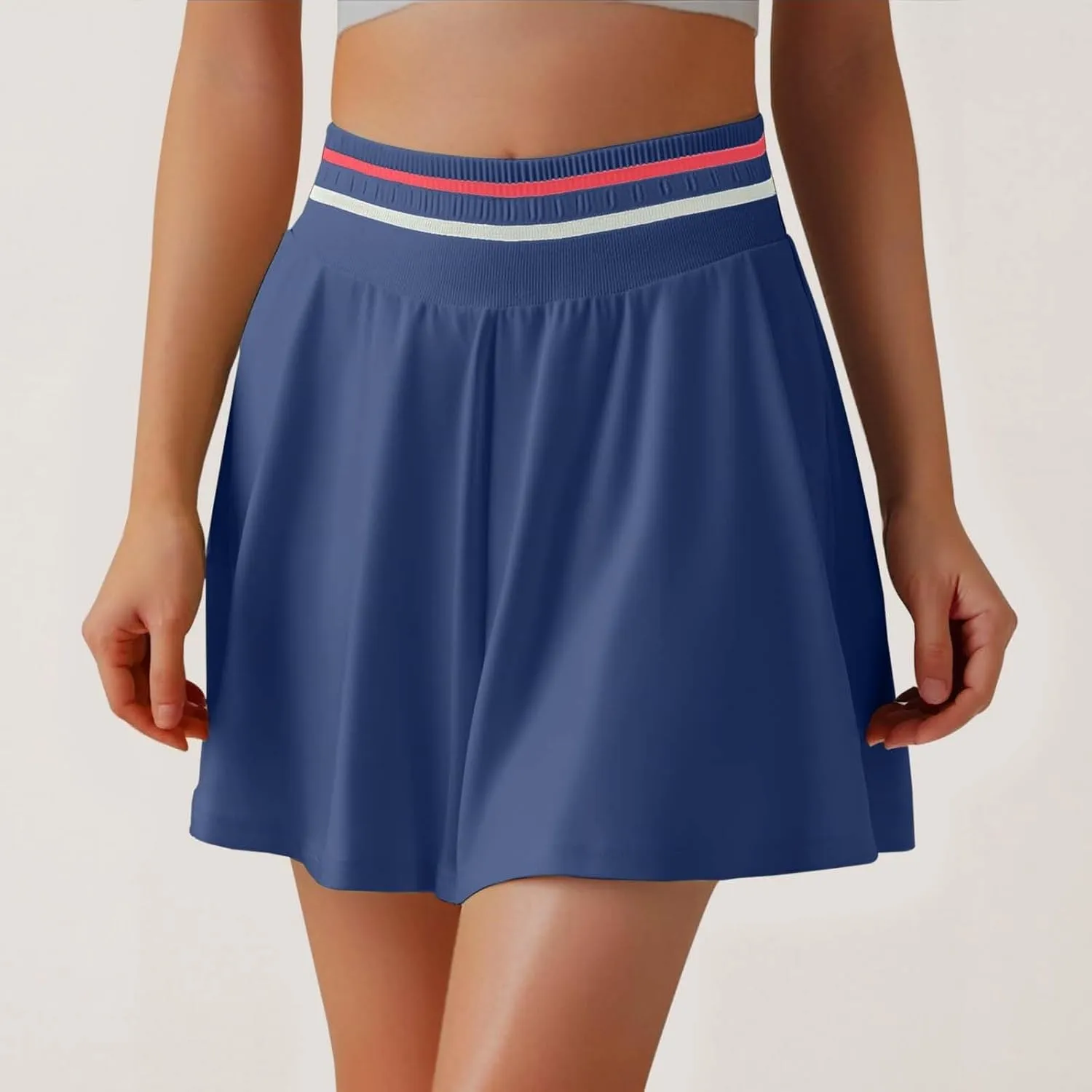 Athletic Skorts for Women High Waisted A Liner Casual Ruched Skorts Flowy Breathable Lightweight Summer Trendy Skirts