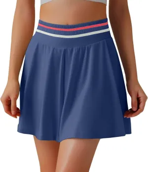 Athletic Skorts for Women High Waisted A Liner Casual Ruched Skorts Flowy Breathable Lightweight Summer Trendy Skirts