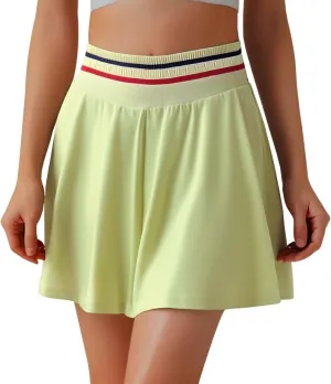 Athletic Skorts for Women High Waisted A Liner Casual Ruched Skorts Flowy Breathable Lightweight Summer Trendy Skirts