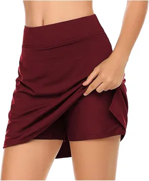 Athletic Skorts for Women Lightweight Tennis Skirt with Shorts Tummy Control High Waist Active Golf Skirt Shorts