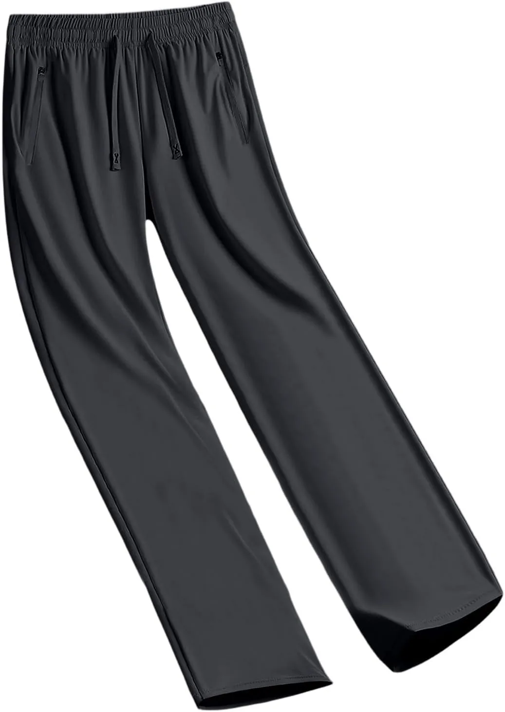 Athletic Workout Pants Women Loose Fit Stretch Active Quick Dry Breathable Baggy Pants Straight Leg with Zip Pockets