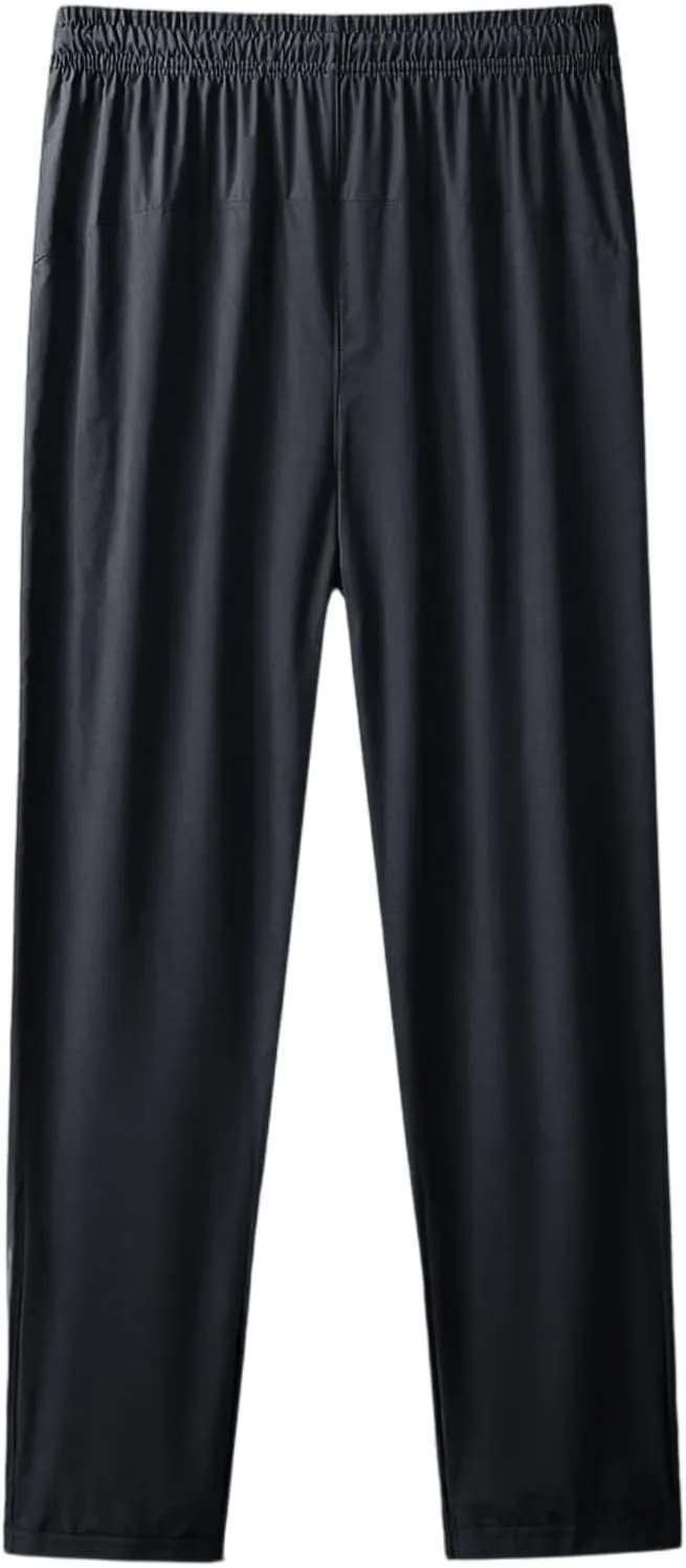Athletic Workout Pants Women Loose Fit Stretch Active Quick Dry Breathable Baggy Pants Straight Leg with Zip Pockets