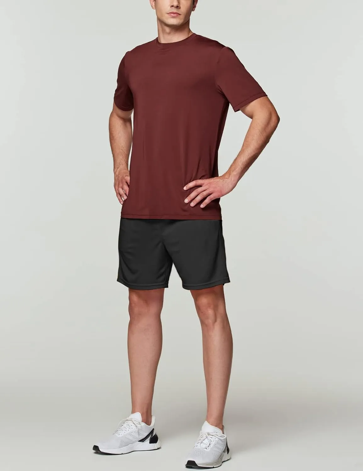 ATHLIO Men's Workout Running Shirts, Sun Protection Quick Dry Athletic Shirts, Short Sleeve Gym T-Shirts