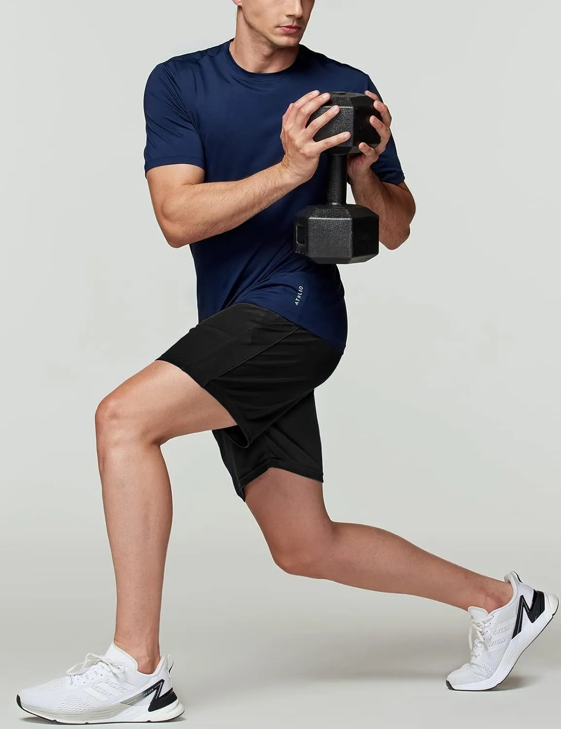 ATHLIO Men's Workout Running Shirts, Sun Protection Quick Dry Athletic Shirts, Short Sleeve Gym T-Shirts