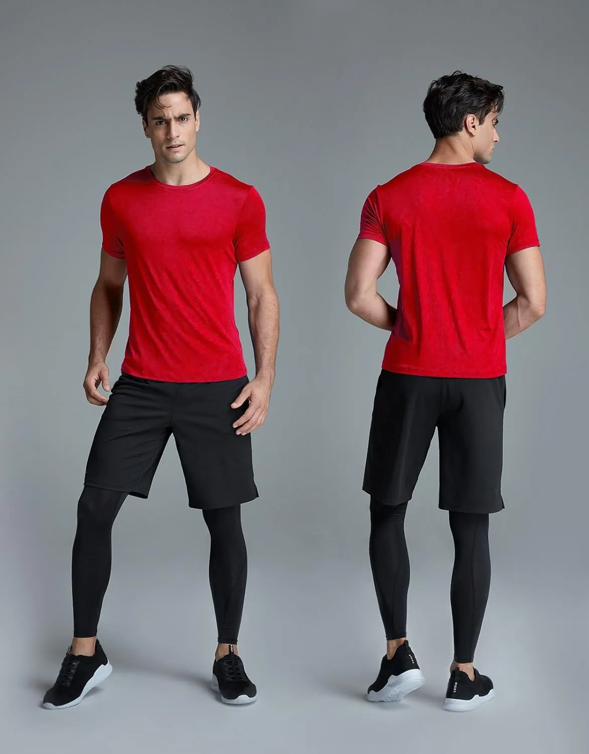 ATHLIO Men's Workout Running Shirts, Sun Protection Quick Dry Athletic Shirts, Short Sleeve Gym T-Shirts