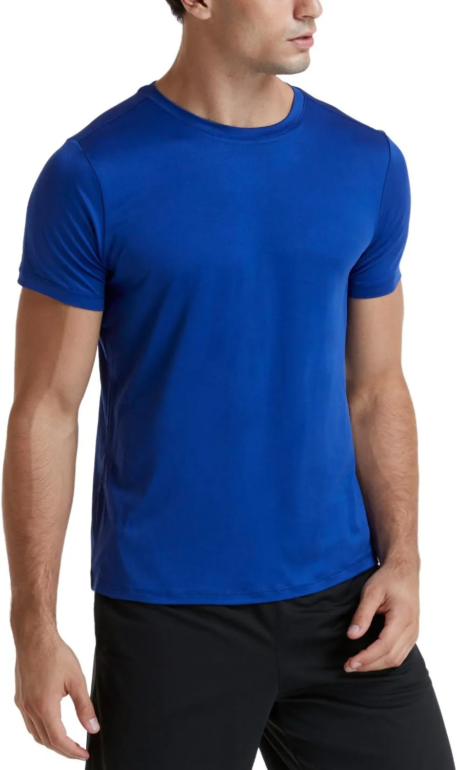 ATHLIO Men's Workout Running Shirts, Sun Protection Quick Dry Athletic Shirts, Short Sleeve Gym T-Shirts