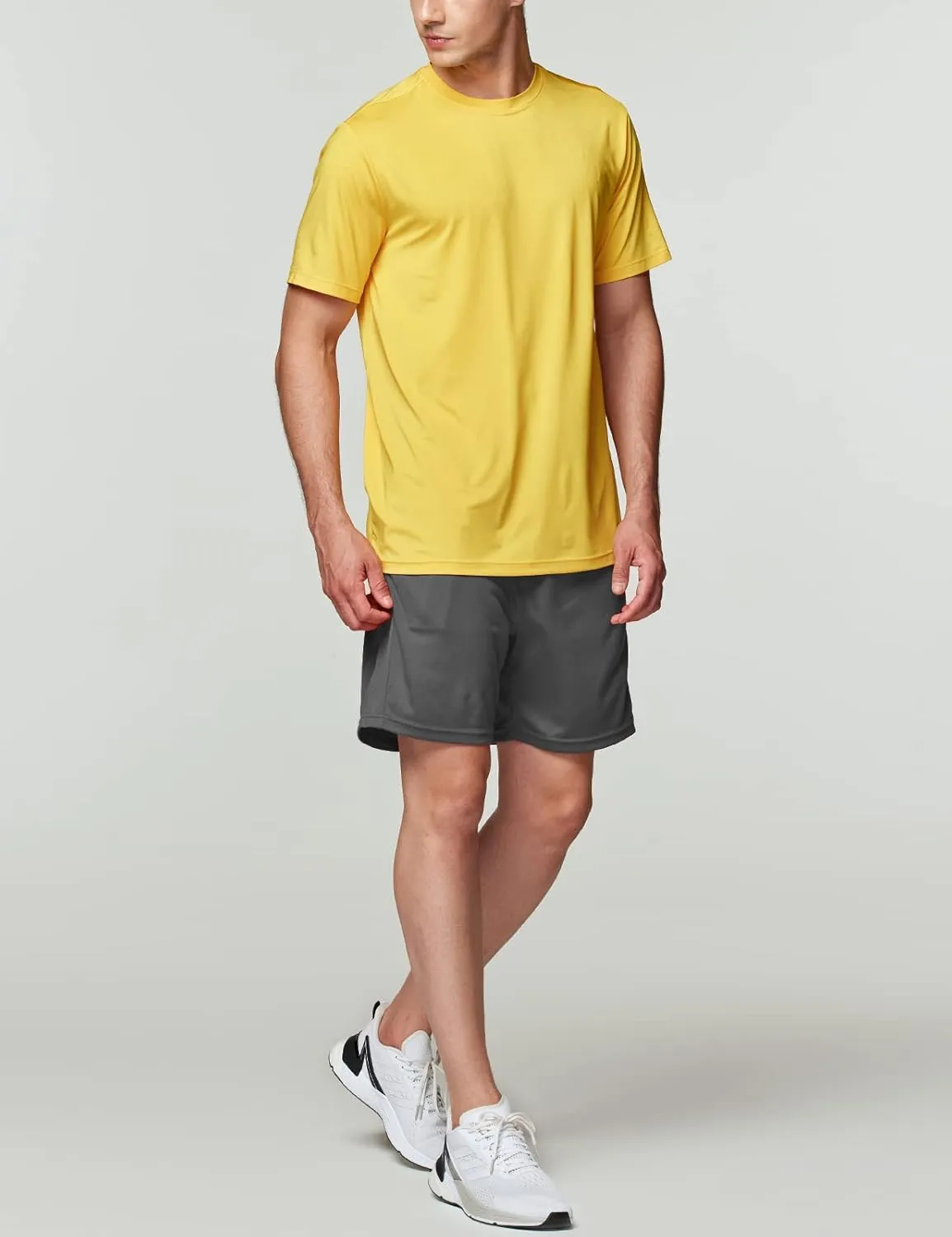 ATHLIO Men's Workout Running Shirts, Sun Protection Quick Dry Athletic Shirts, Short Sleeve Gym T-Shirts