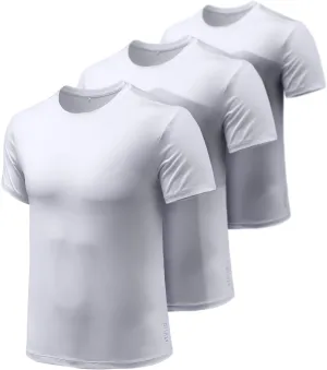 ATHLIO Men's Workout Running Shirts, Sun Protection Quick Dry Athletic Shirts, Short Sleeve Gym T-Shirts