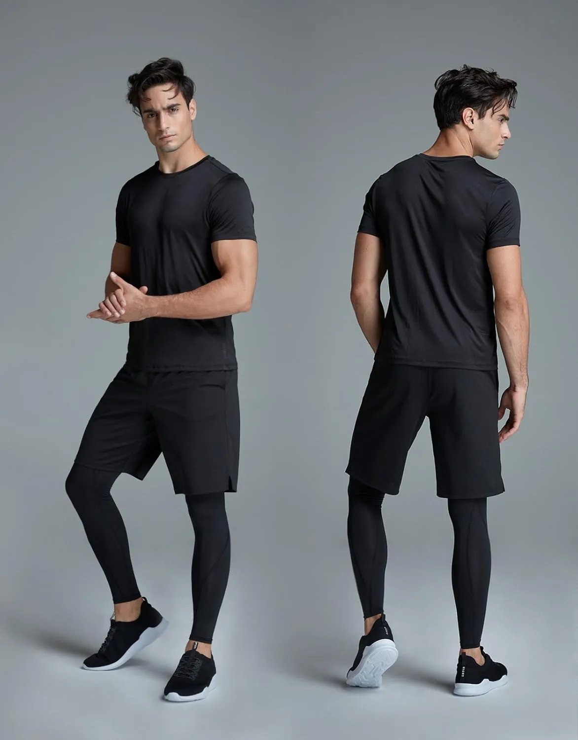 ATHLIO Men's Workout Running Shirts, Sun Protection Quick Dry Athletic Shirts, Short Sleeve Gym T-Shirts