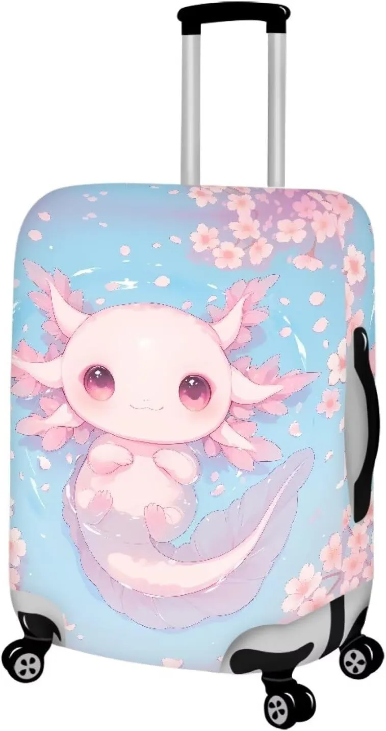 Axolotl Design Luggage Suitcase Cover for Luggage, Elastic Luggages Cover Protector Anti-Scratch Travel Suitcases Covers Fits 18-32 Inch Luggages