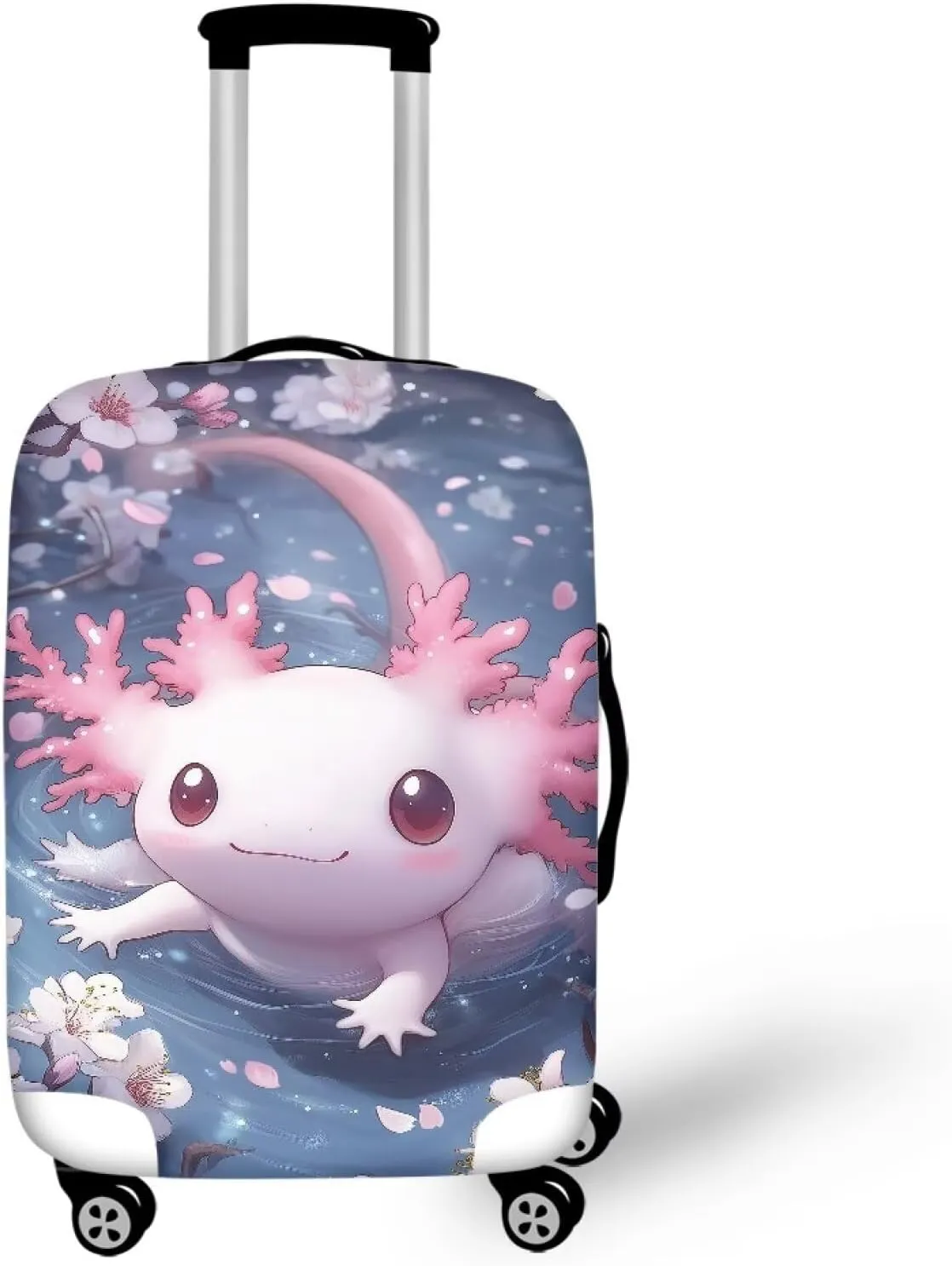 Axolotl Luggage Cover Protector Washable Suitcase Cover Baggage Cover Travel Elastic Spandex Suitcase Protector Fits 28 to 32 Inch Suitcase Sleeve