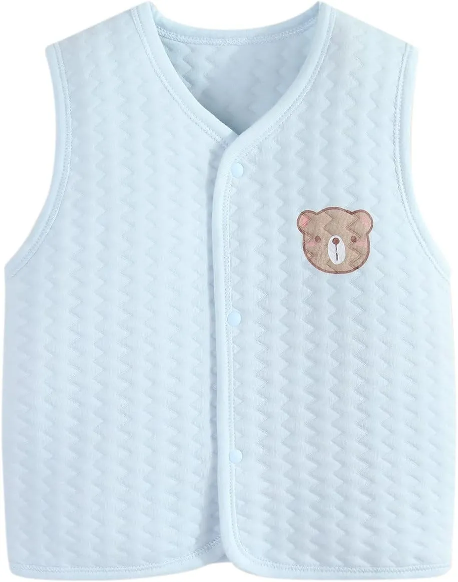 Baby Boys Girls Stand Collar Down Vests Winter Warm Lightweight Sleeveless Fleece Jacket Toddler Vest