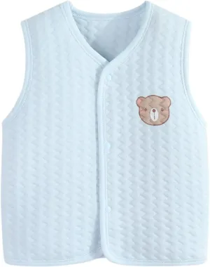 Baby Boys Girls Stand Collar Down Vests Winter Warm Lightweight Sleeveless Fleece Jacket Toddler Vest