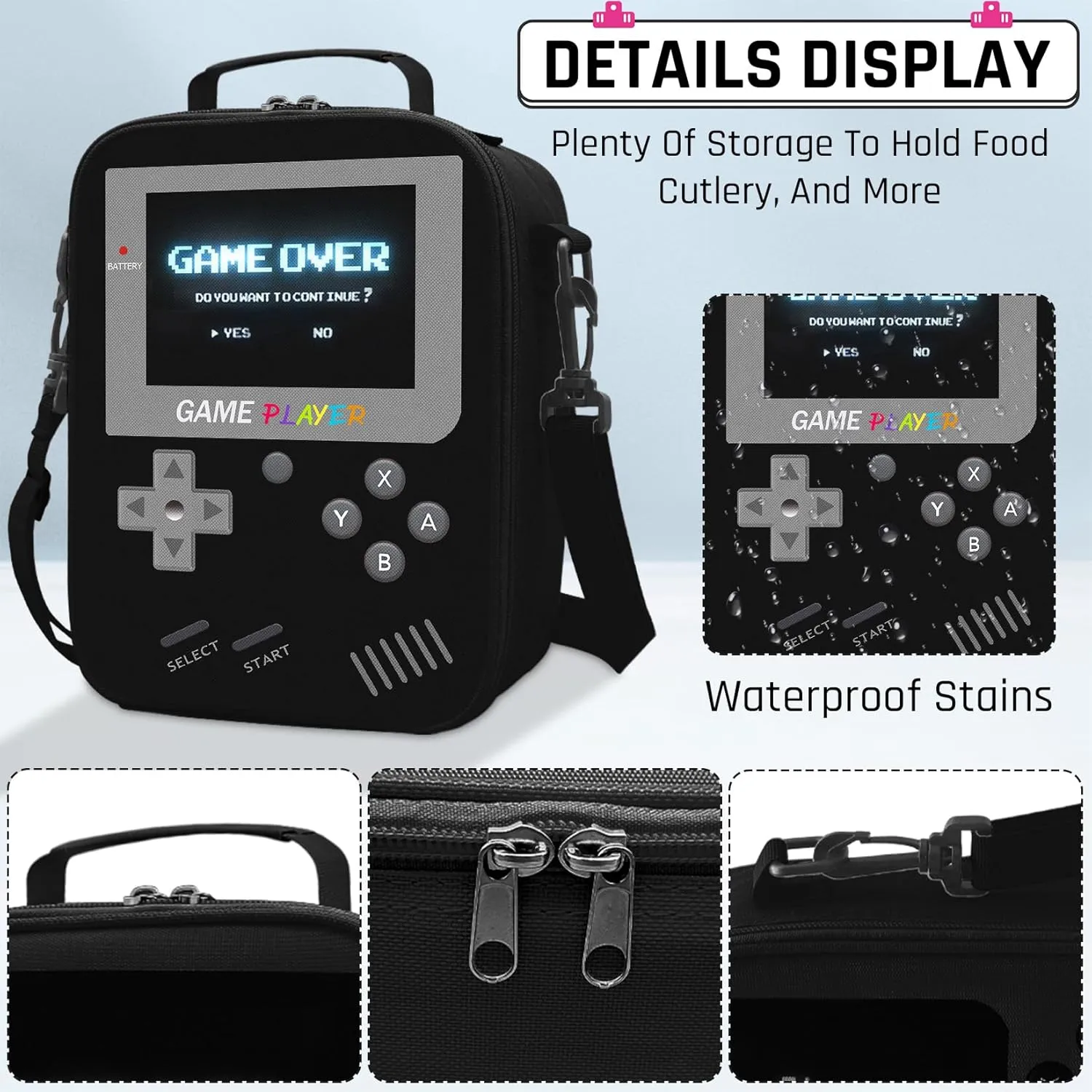 Backpack for School Boys,3pcs Boys Backpack and Lunch Box Set for Elementary Middle School, 17 Video Game Bookbag for Ages 6-18 Kids Children Teens