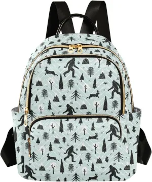 Backpack Purse Bigfoot Sasquatch for Women's Lightweight Quilted Handbag Shoulder Bags Fashion Casual Ladies Backpack for Travel Work M