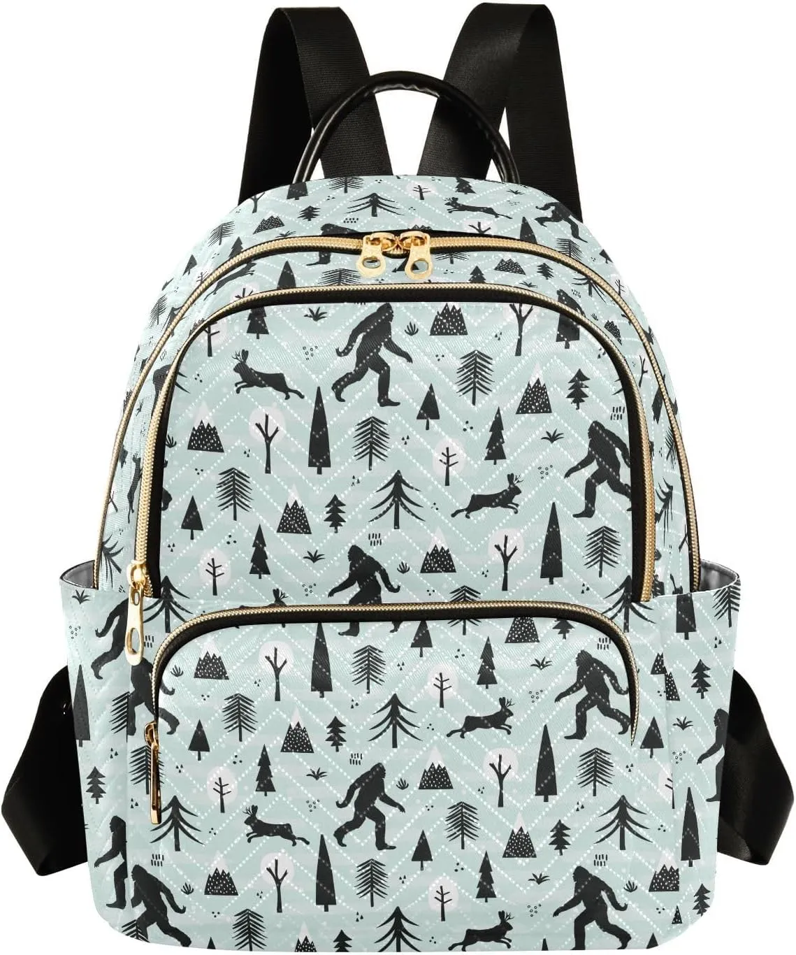 Backpack Purse Bigfoot Sasquatch for Women's Lightweight Quilted Handbag Shoulder Bags Fashion Casual Ladies Backpack for Travel Work M