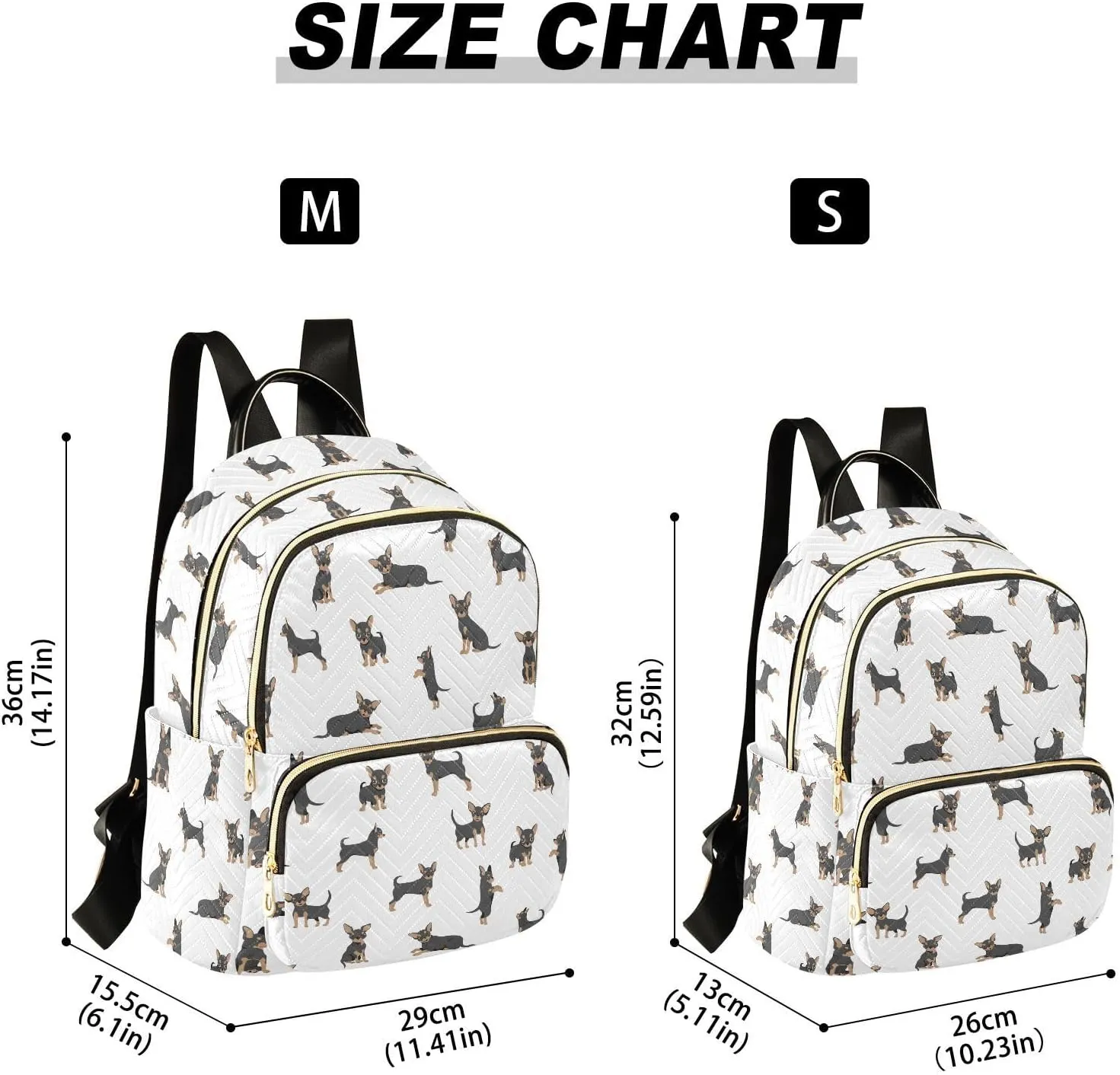 Backpack Purse Chihuahua Dog Silhouette for Women's Lightweight Quilted Handbag Shoulder Bags Fashion Casual Ladies Backpack for Travel Work M